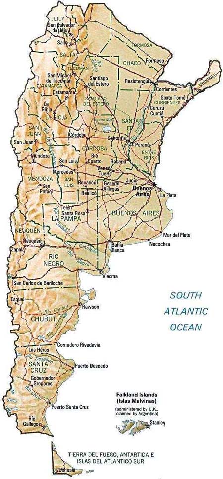 map of Argentina