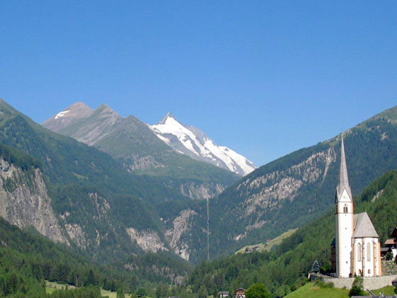 small Church in font of the Grossglockner Austria