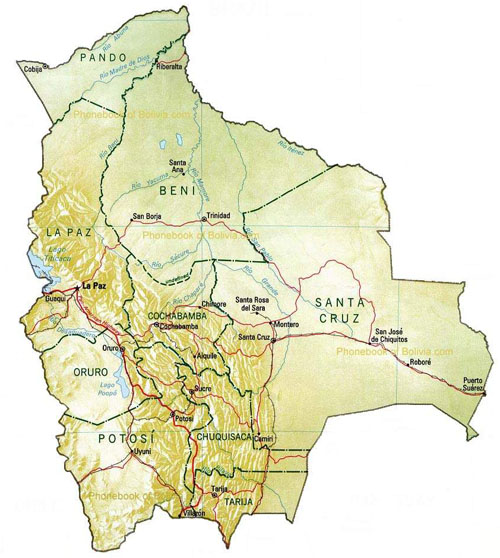 map of Bolivia