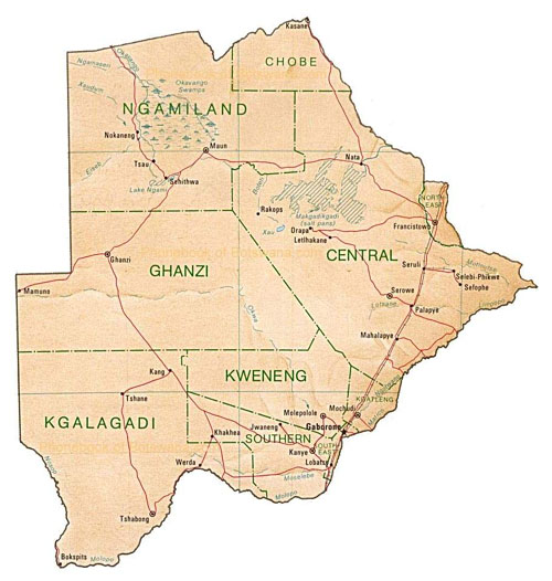 map of Botswana