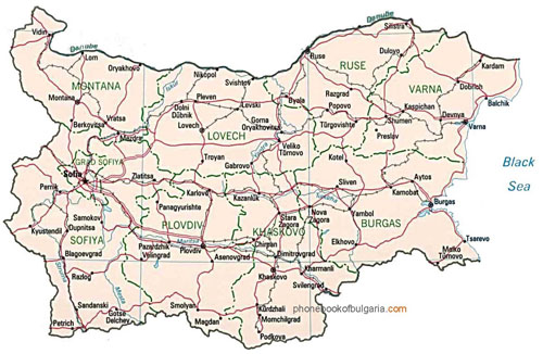 map of Bulgaria