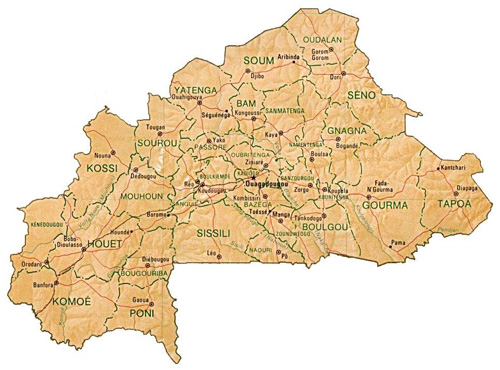 maps of burkina faso. map of Burkina Faso