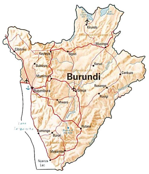 map of Burundi