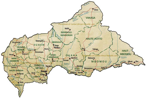 map of Central African Republic