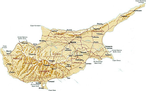 map of Cyprus