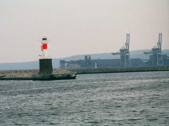 Lighthouse at the entrance of the Harbor of Arhus