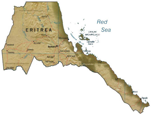 map of Eritrea