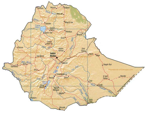 map of Ethiopia