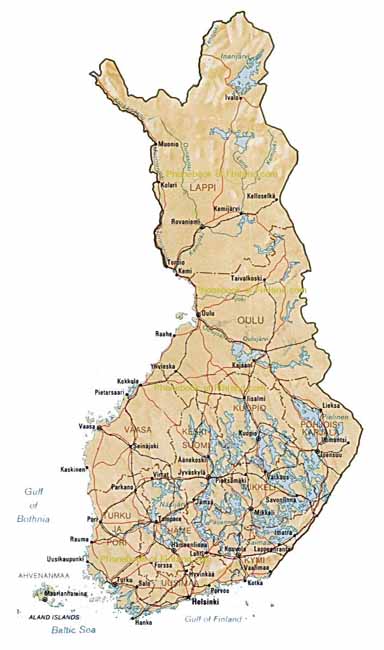 map of Finland
