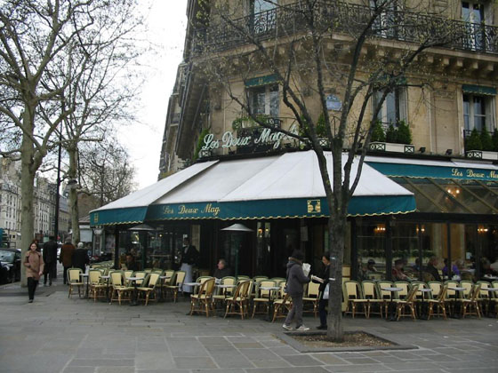 Cafe Deux Magots on Boulevard St Germain