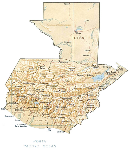 map of Guatemala