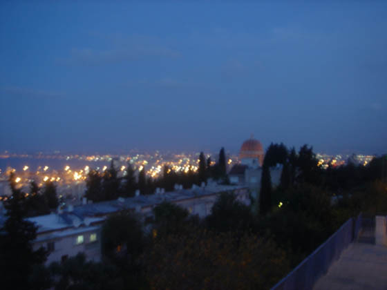 evening view on Mount Carmel Haifa