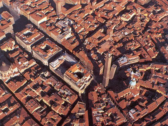 Bologna city center with the two towers