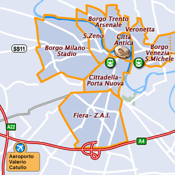 Verona+italy+city+map