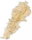 map of Lebanon
