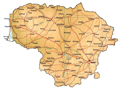 map of Lithuania
