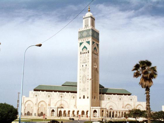 Mosque Hassan II seen from the City