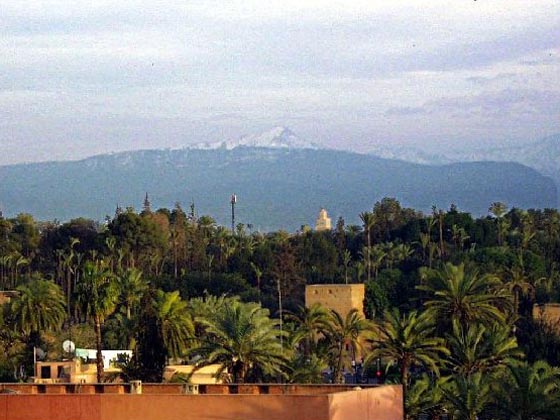 Marrakech with view on the Atlas mountains