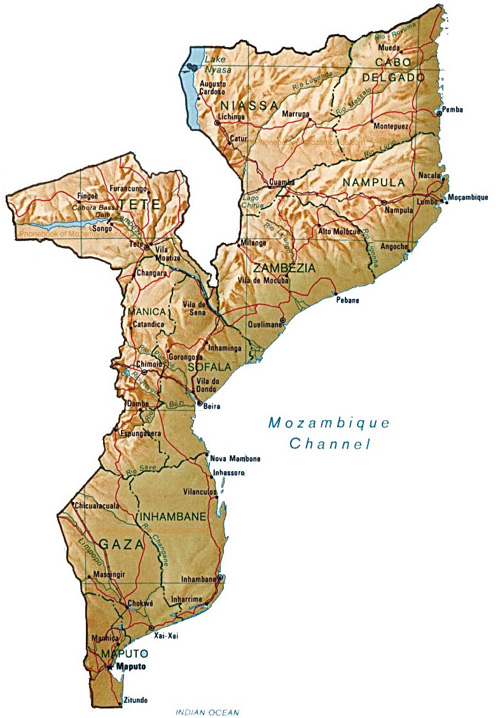 map of Mozambique