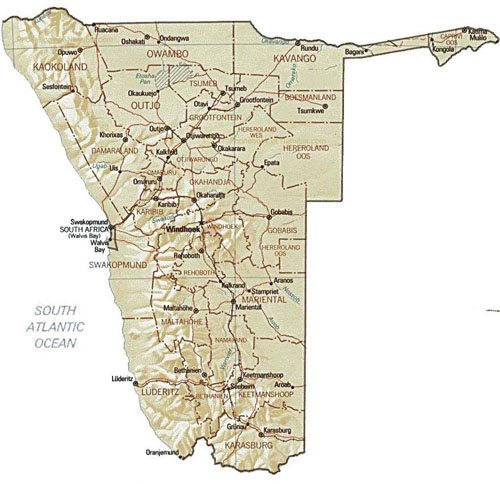 map of Namibia
