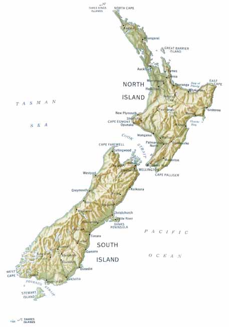 map of New Zealand
