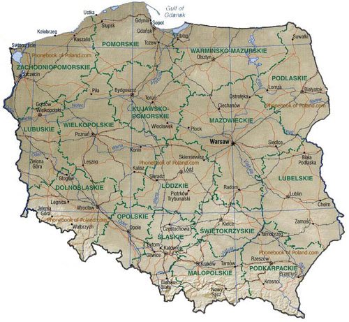 map of Poland