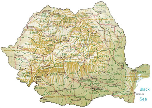 map of Romania