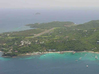 view on Mustique Island, the 2nd home of Princess Margaret (sister of Queen Elisabeth II)