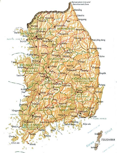 map of South Korea