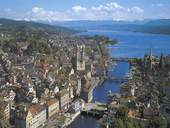 view over Zuerich and Zuerichsee