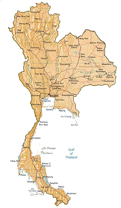 map of Thailand