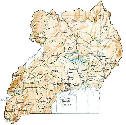 map of Uganda
