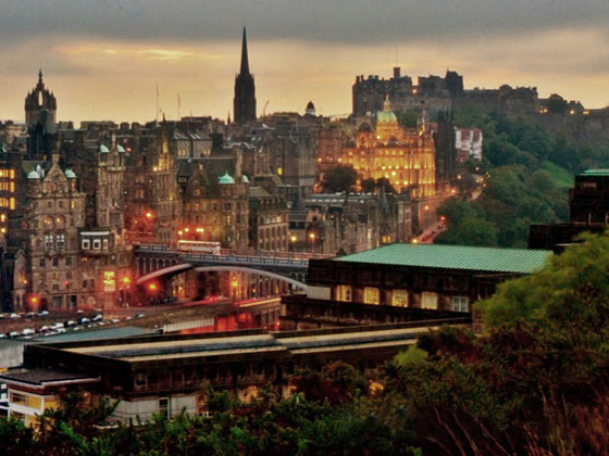 evening view on Edinburgh and