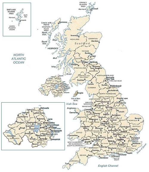 map of the UK