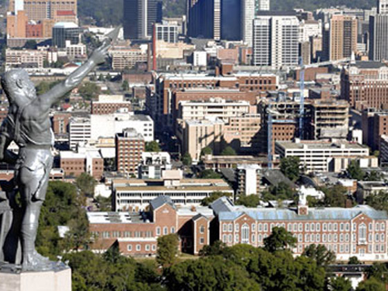 view on Birmingham from Vulcan Park