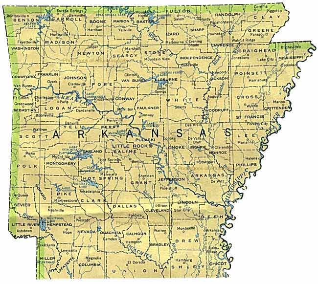 map of Arkansas
