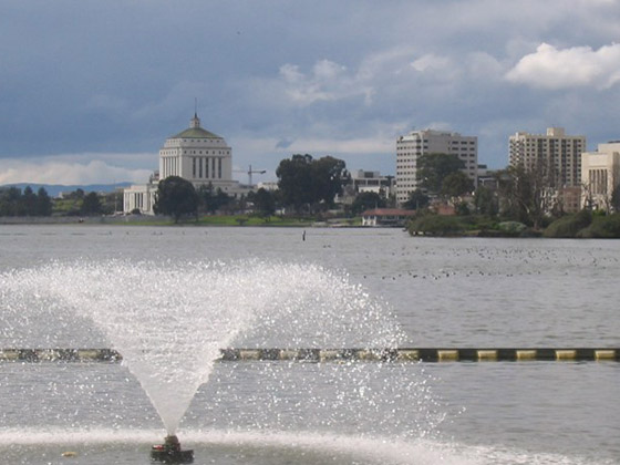 view on Oakland from Lake Merritt