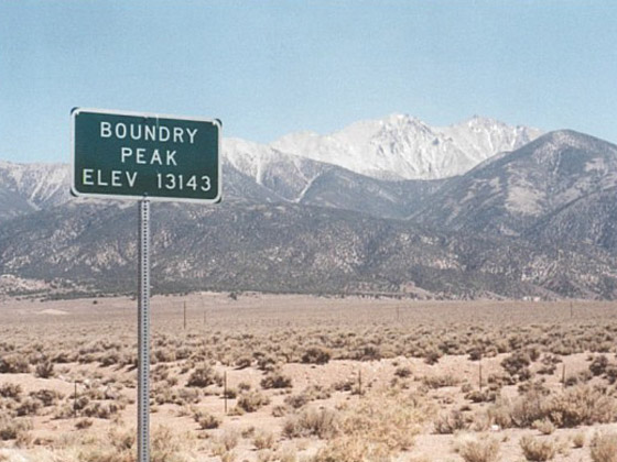 Highway Sign for Boundary Peak