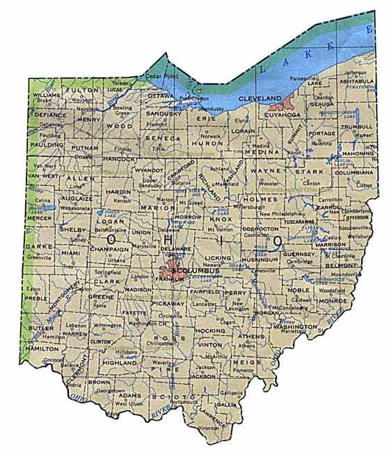 map of Ohio