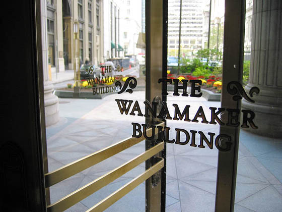 Entrance of the Wanamaker Building in Philadelphia