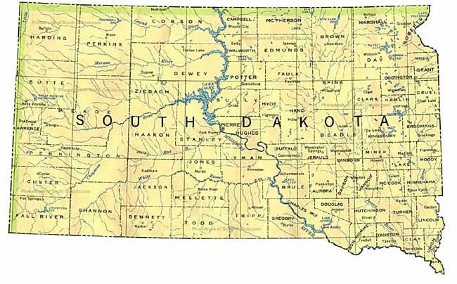 map of South Dakota