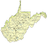 map of West Virginia