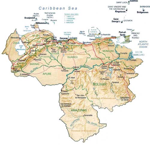 map of Venezuela map of venezuela coast. map of Venezuela