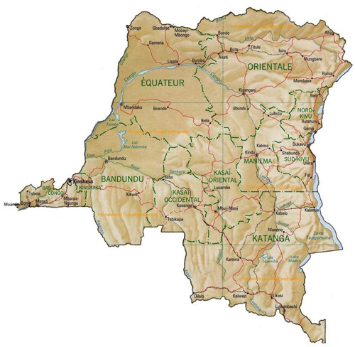 map of Zaire